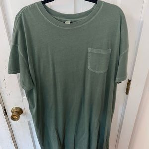 Green T-shirt dress